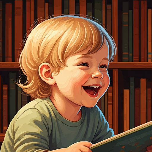 niña riendo en rincón de lectura
